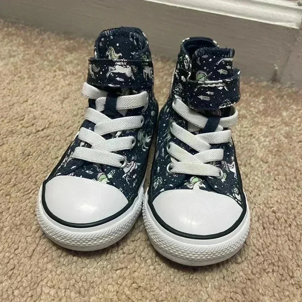 Converse Child Chuck Taylor All Star Unicorn Print Velcro High Top Sneaker Sz6
